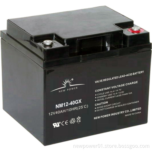 New Power 12V40ah AGM Gel Lead Acid Battery (NM12-40GX)
